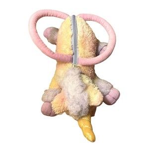 Vtg Girls Unicorn Plush Purse Bag Stuffed Animal Purple Multicolored P3